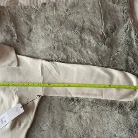 NWT ALO Scholar Knit Cropped Full Zip Jacket ivory size M - Picture 7 of 8